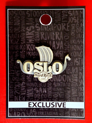 HRC Hard Rock Cafe Oslo 3D Core Destination Logo Viking Ship