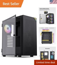 AL800 Mid Tower Gaming Case - Door Opening Design & Multiple USB Ports