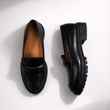 Madewell The Bradley Lugsole Loafer in Leather Women's 9.5M True Black Leather