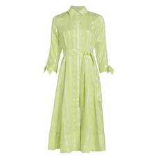 Elie Tahari size 10 lime green & white midi dress 