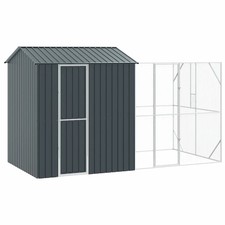 Bird Cage with Storage Anthracite Galvanised Steel Outdoor Pet Retreat  vidaXL