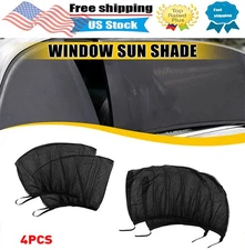 4PCS Car Side Rear Window screen Sun Shade Mesh Cover Windshield Sunshade Visor