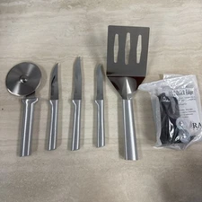 Vintage Rada Kitchen Knife Set Of 6. Knives, Spatula, Sharpener