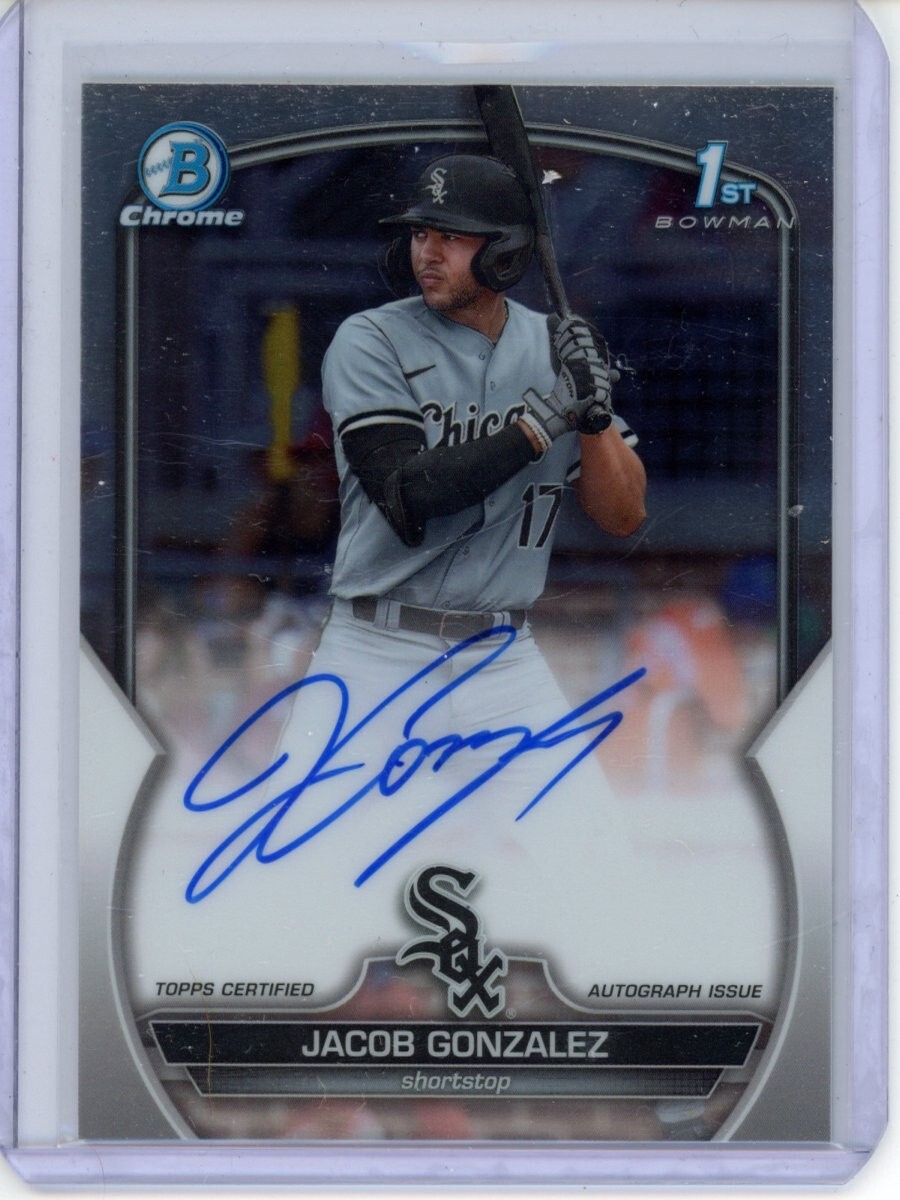 Jacob Gonzalez 1st Chrome Auto 2023 Bowman Draft Autograph #CDA-JGO White Sox