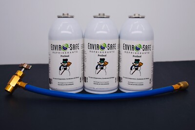 Envirosafe Arctic Air AC Refrigerant Kit For R12 Systems – Includes Proseal, Oil & Brass Hose 1 thumbnail image