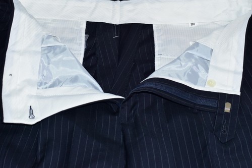NWT Lauren Ralph Lauren Striped Mens 2pc Charcoal Suit Jacket Size 44-R Pant 38 - Picture 12 of 12