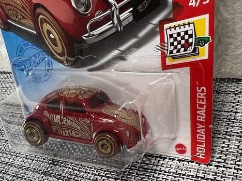 Hot Wheels Holiday Racers 4/5 Volkswagen Beetle 96/250 Valentine's Day 0124 Red - Picture 3 of 4