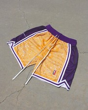 Collect And Select Lakers Kobe Bryant Yellow Purple Paisley Shorts - Size Small