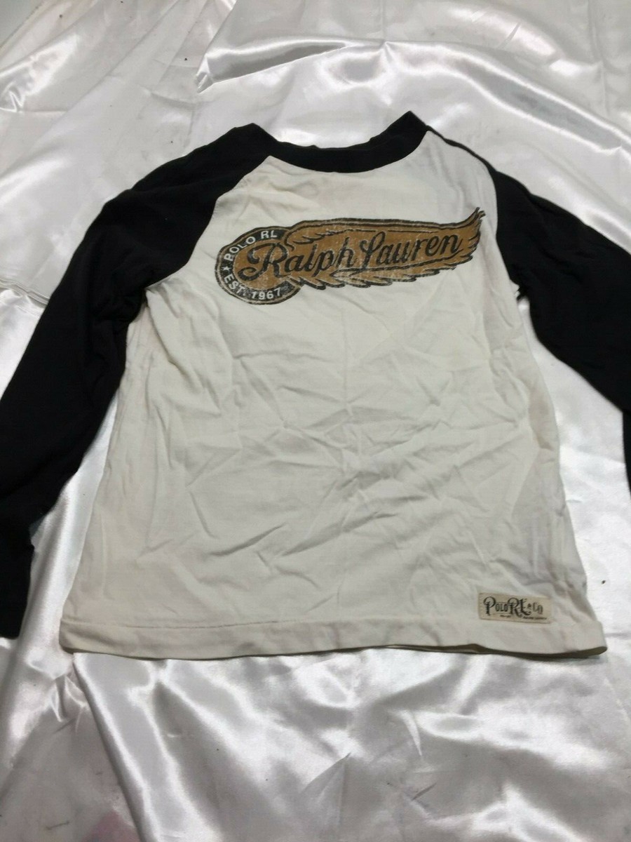 Polo Ralph Lauren Wing Varsity Baseball Jersey Shirt Classic fit youth size 