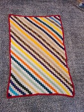 Hand Crochet Afghan Baby Blanket, Throw,Lap Blanket. Around 46" 32"