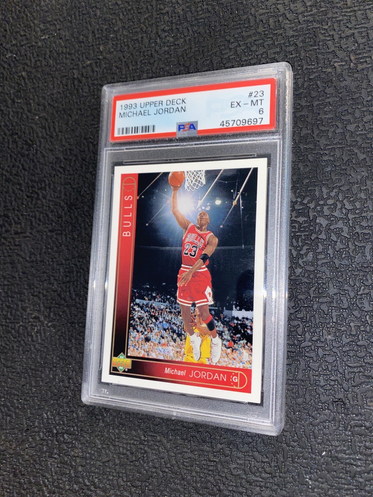 Michael Jordan Card PSA 6 Upper Deck 1993 Vintage Basketball #23 Chicago Bulls view 3
