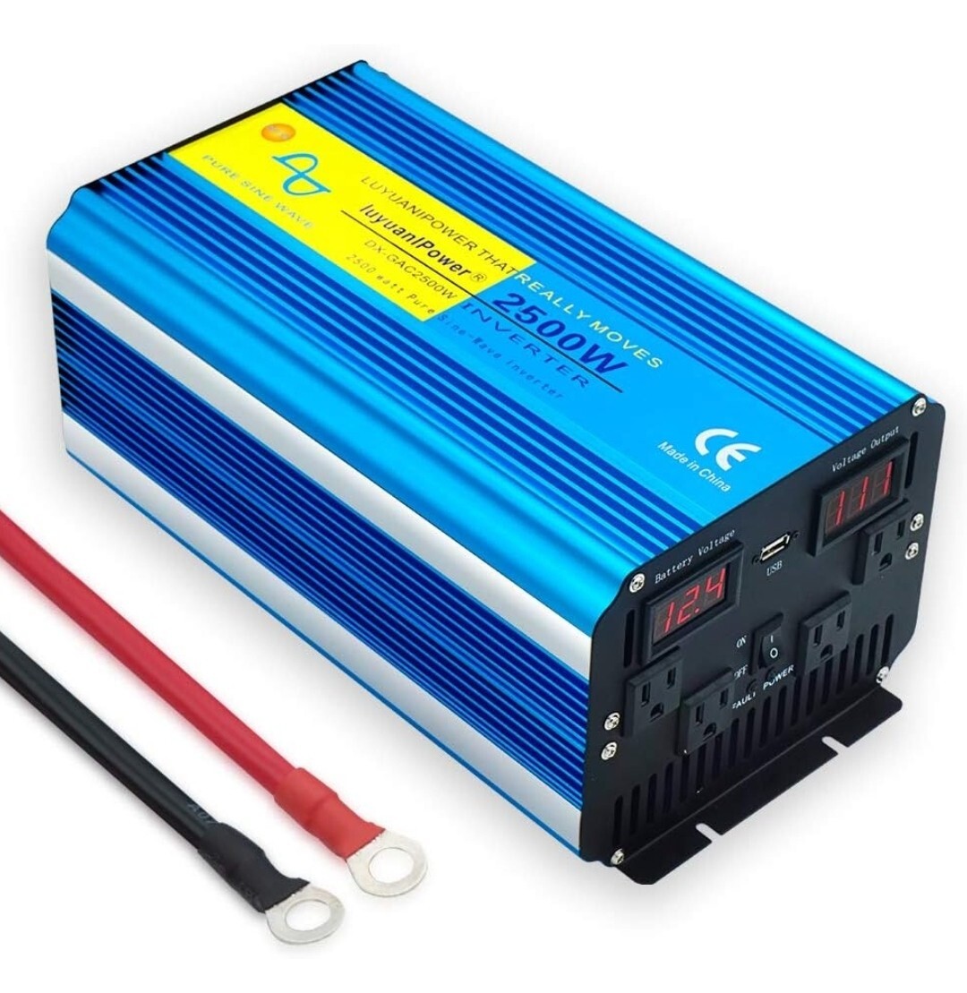 LVYUAN 2500W DX-GAC2500W Pure Sine POWER Wave Inverter BLUE 12V DC 