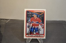 Sylvain Lefebvre hockey card # 159 autographed opc 1990-1991 montreal canadiens