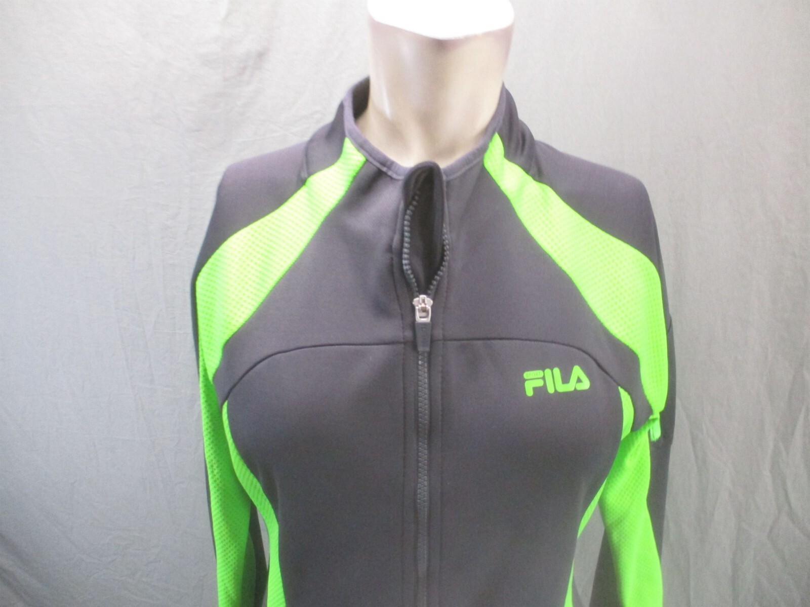 Giacca FILA taglia M donna nera full zip supporto colletto tasca slim calda pista 535