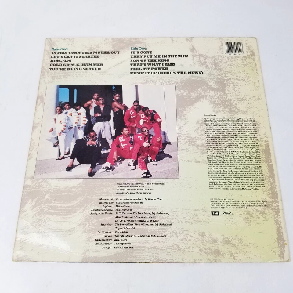 MC Hammer Let's Get It Started 1990 Vinyl Record COVER ONLY Rap Hip Hop Original - Image 4 of 4