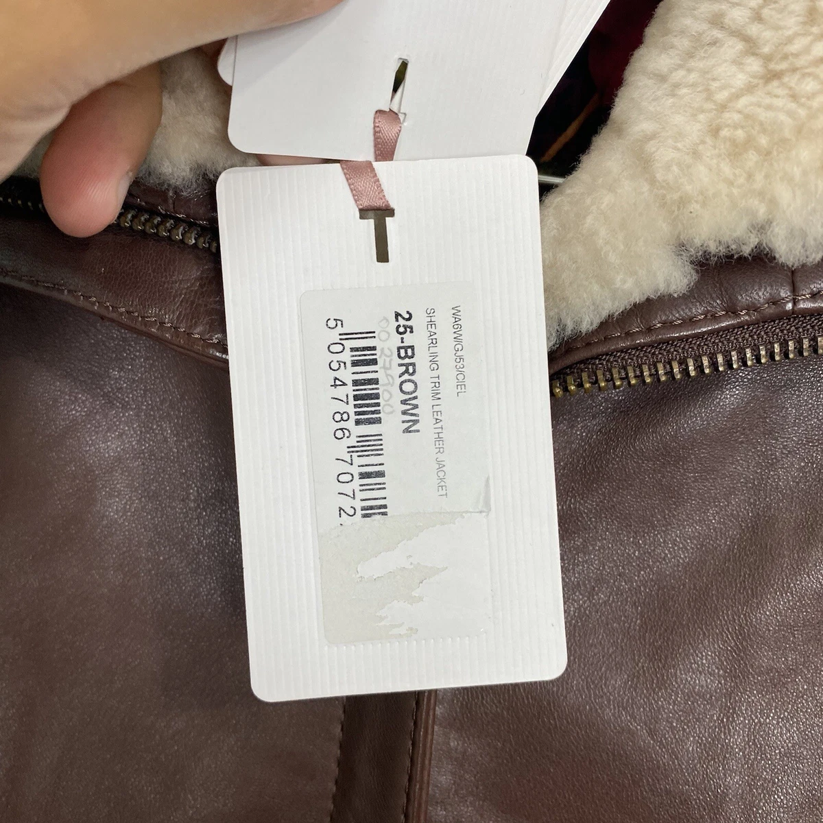Shearling-trimmed leather jacket