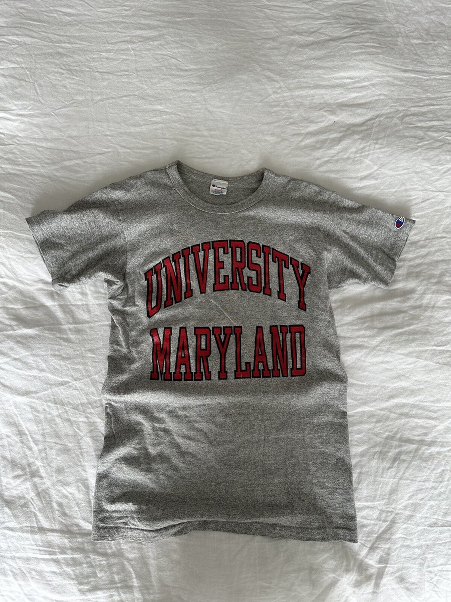 Vintage Champion University of Maryland Shirt 1980s Cotton Rayon 