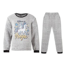 A2Z 4 Kids Girls Pyjamas Believe In Magic Unicorn 2 Piece Thick Pile Fleece Set