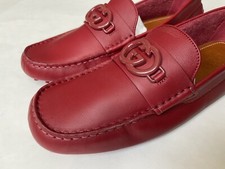GUCCI Mens Red Interlocking GG Driving Loafers 692379 UK 9, US 9.5 $750