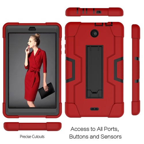 For Alcatel 3T/Joy 2 8 Inch Shockproof Defender Rubber Hard Kickstand Case Cover - Picture 61 of 91