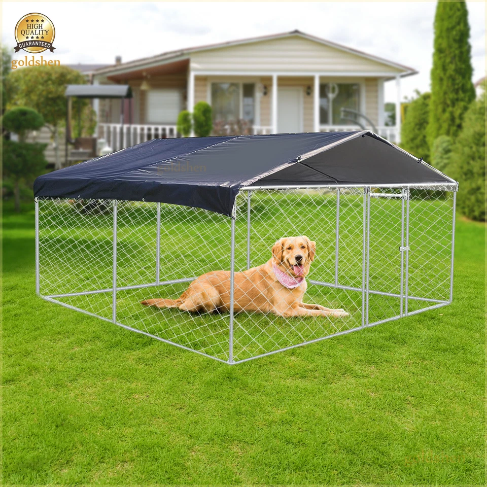 Jaula grande para correr perros al aire libre 10X10/6,56x6,56 pies parque infantil para mascotas cerca de metal Foto 2 de 4