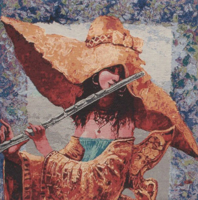 The Melody She Plays III Imported Tapestry Cushion Pillow Covers New 16x16 inch - Image 2 of 3