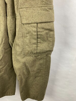 Vintage 1960s German Army Men's Niemann Cargo Combat Pants Wool OD