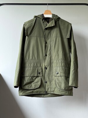 Mens Barbour T80 Durham Stowaway Olive Classic Breathables Hooded