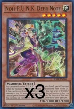 3X Yugioh Noh-P.U.N.K. Deer Note BLMR-EN066 Ultra Rare 1st Edition NM