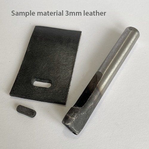 Punzone foro ovale 5x14 mm per artigianato in pelle, tagliere opzionale - Foto 4 di 7
