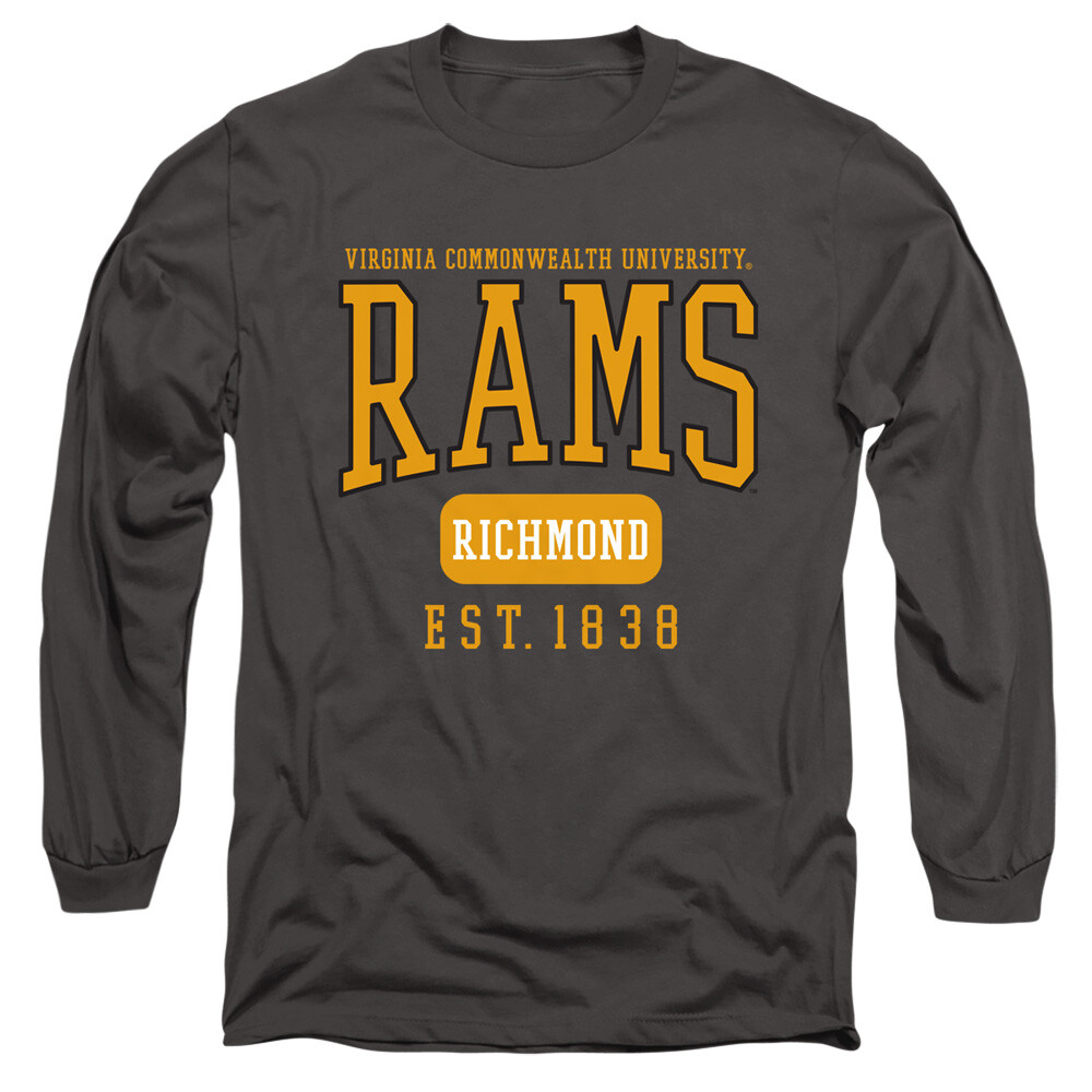 VCU Adult Long Sleeve T-Shirt Rams Founded Date, Charcoal, S-3XL