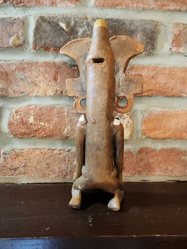 Aztec Mayan Figure Clay Flute Folk Art Pottery - Picture 3 of 6