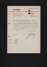 LEIPZIG, Autograph Brief 1938, F. A. Schütz Kunst-Möbel-Fabrik Einrichtungshaus