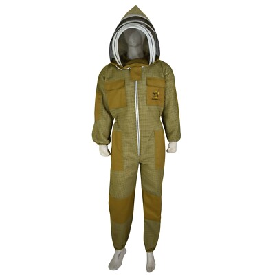 BEEKEEPING SUIT VENTILATED 3 LAYER MESH FANCY VEIL KHAKI 15% DISCOUNT USA ONLY