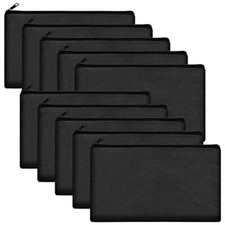 10 Pack Blank DIY Craft Bag Canvas Cosmetic Makeup Bag with Zipper