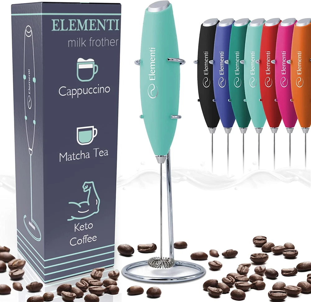 Milk Frother Wand & Matcha Mixer, Mini Electric Whisk for Coffee - Frother for C
