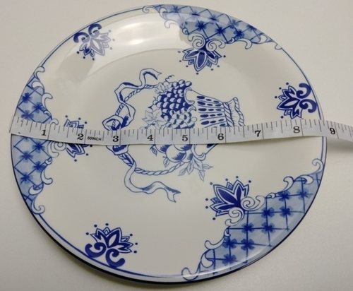 Lillian Vernon Blue Fruit Basket Plate 8.5" China Food Safe Kitchen Decor - Picture 4 of 4