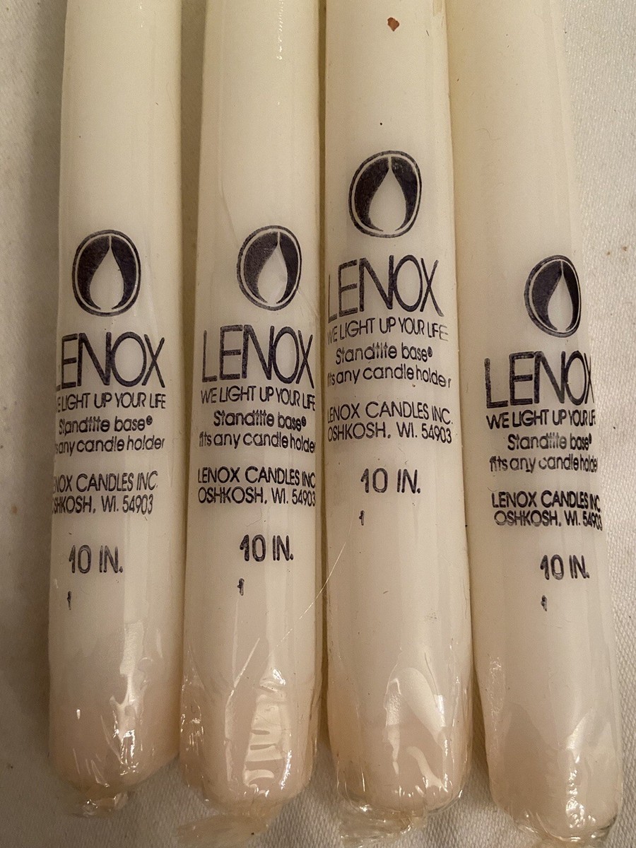 NIP Vintage Lot of 4 LENOX 10 in CANDLES White Unused Sealed