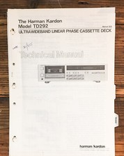 Harman Kardon TD292 Cassette Service Manual Original 