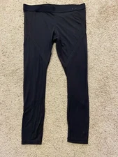 GAP GapFit XL Women's LEGGINGS Full Length Yoga Workout  Mesh Panels BLACK  Z21
