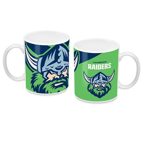 98856 CANBERRA RAIDERS NRL LARGE TEAM LOGO CERAMIC COFFEE MUG IN BOX - Picture 1 of 1