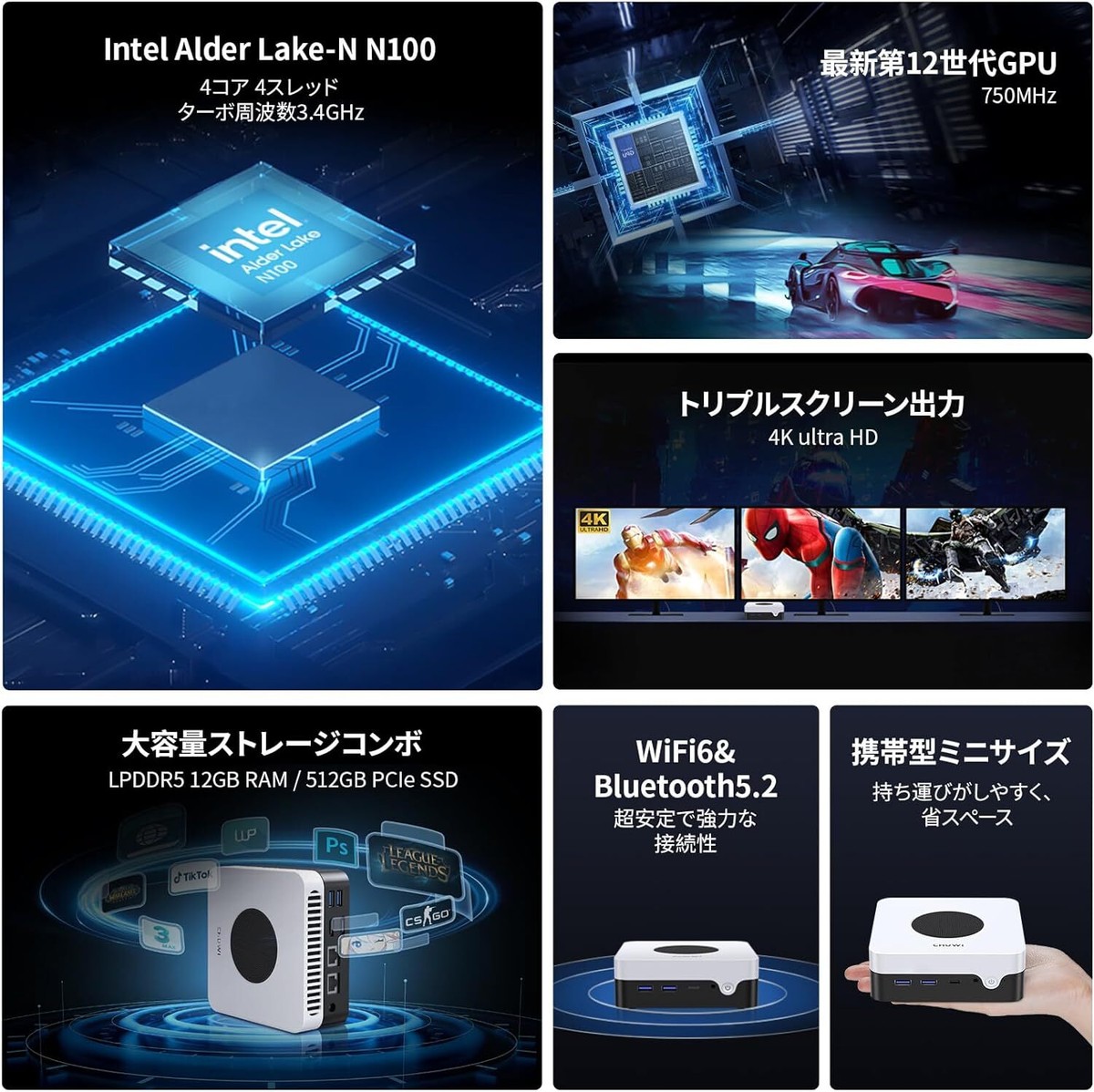 CHUWI LarkBox X2023 Mini PC 12GenintelN100 Windows11 DDR5 CHUWI LarkBox X2023 Mini PC 12GenintelN100 Windows11 DDR5