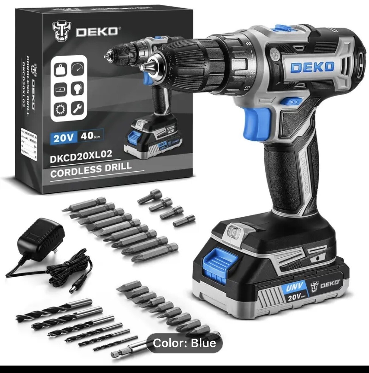 Set With 1.5 Ah, Li-ion Battery, 18+1 Torque Settings,