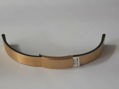 18 MM NOS 1970-80's Lewa D.B.G.M German Made Rubber / Gold Tone S.Steel BRACELET