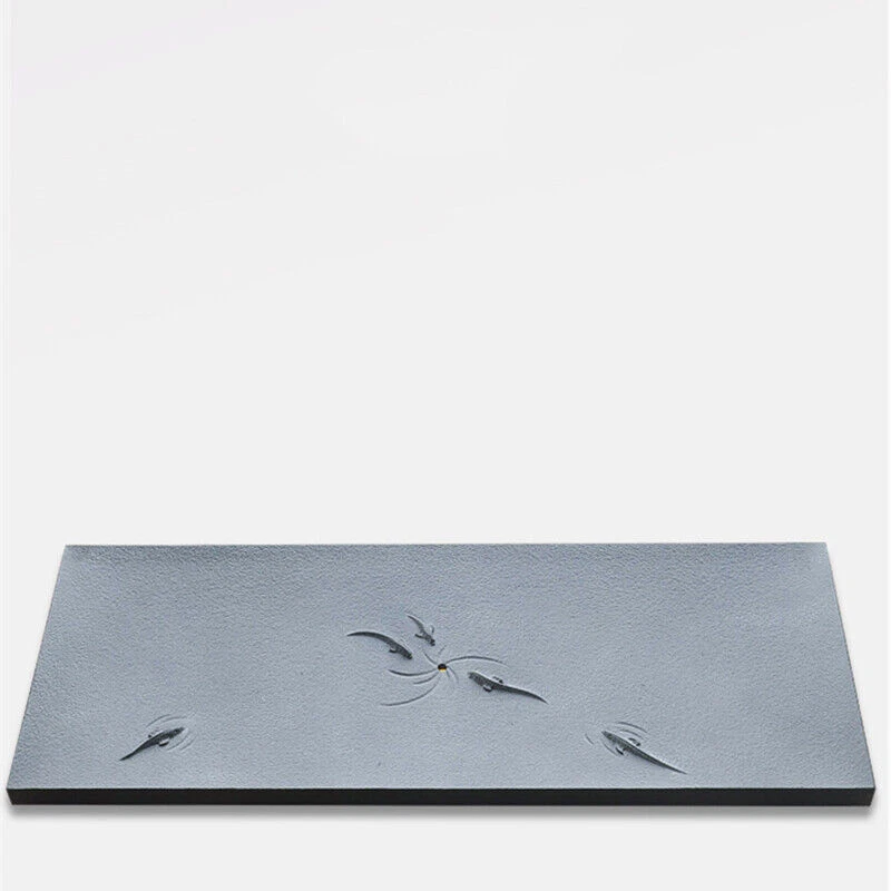 Creative Tea Tray Heavy Black Stone Tea Table Water Draining Tea Boat Fish Carve - Image 4 of 4