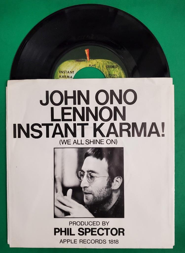 John Ono Lennon US 45 Apple 1818 INSTANT KARMA / WHO HAS SEEN.. W