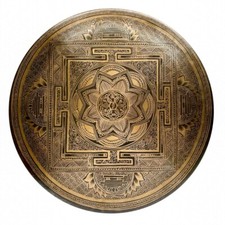 24 inches Flower Carved Gong, Sound Therapy, Meditation Chakra Balance Yoga Gong
