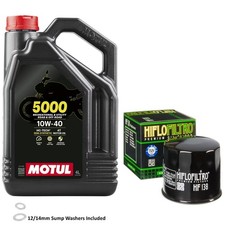 GSXR 1000 Oil and Filter Kit Motul 5000 10w40 4L For Suzuki 2019 Inc Washer 9.19 per litre