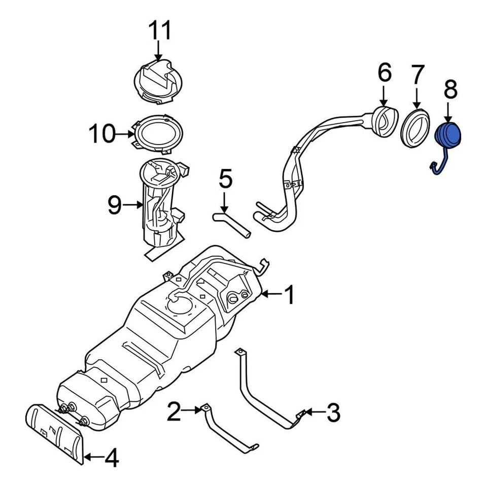 For Nissan Frontier 2007-2011 Nissan 172519CA0A Fuel Tank Cap Foto 2 de 4