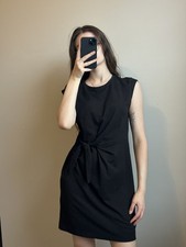 Nine West Black T-Shirt Dress with Waist Tie – Simple Minimalist Office Casual